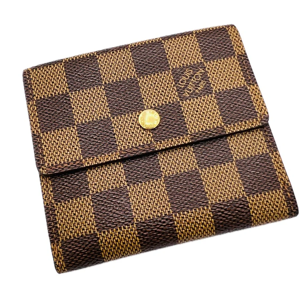 LOUIS VUITTON Damier Ebene Elise Compact Wallet Vintage 2000, Unisex, Authentic